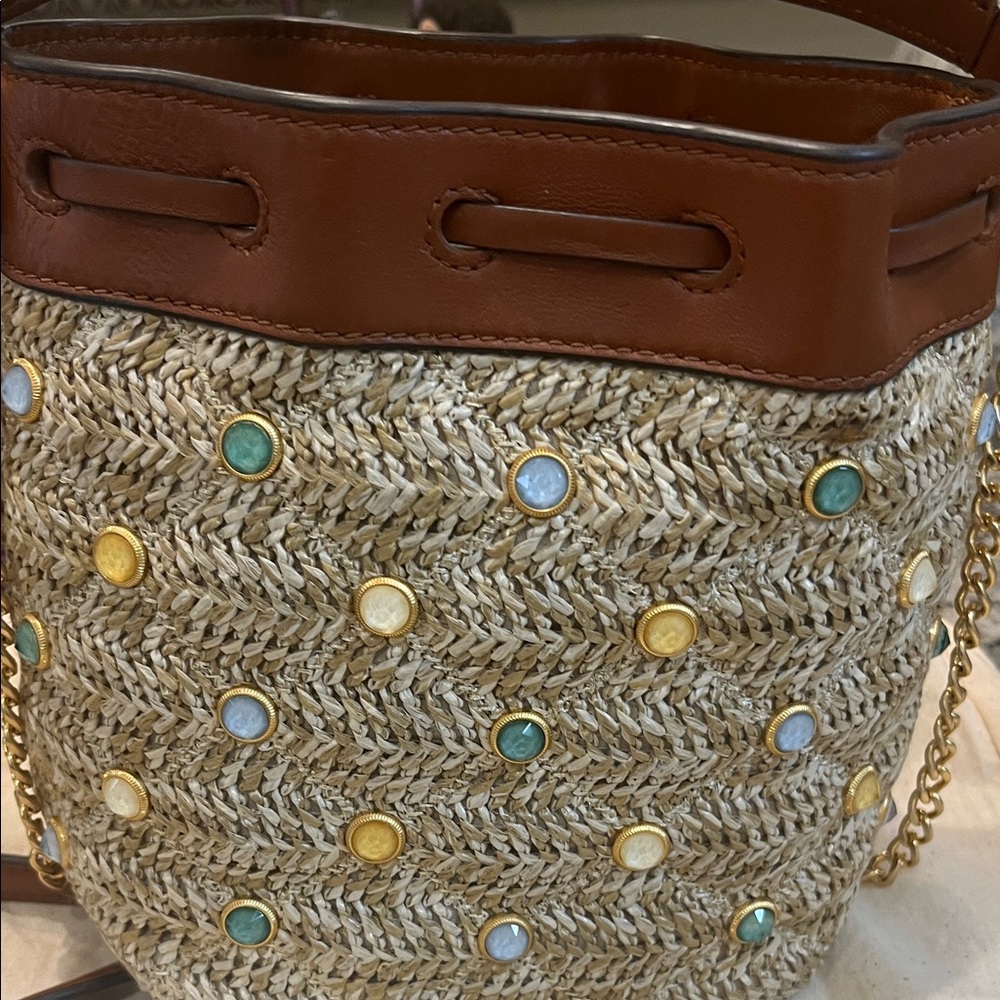 Brown and Gold Embellished Women Bag - Picture 2 of 5